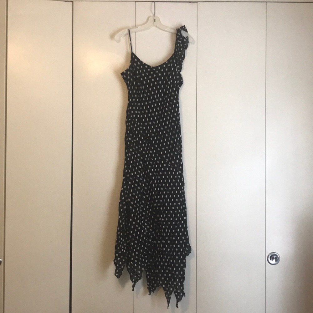 Black with white polka dots dress